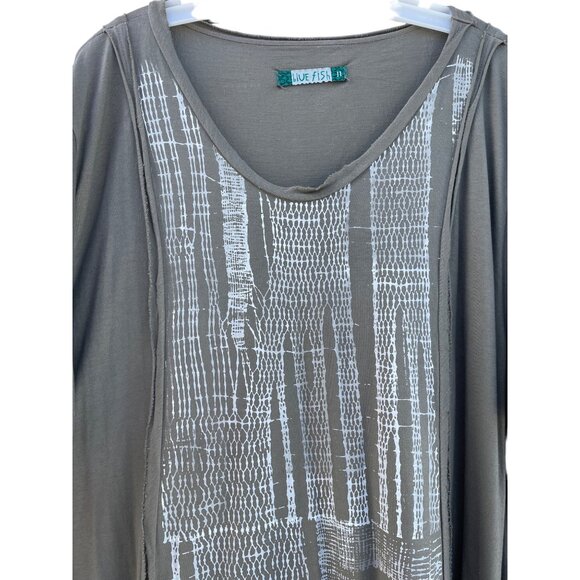 Blue Fish Women's XL XXL 3XL 2313 Everyday Tunic Nest Lagenlook Gray dress - Picture 10 of 16